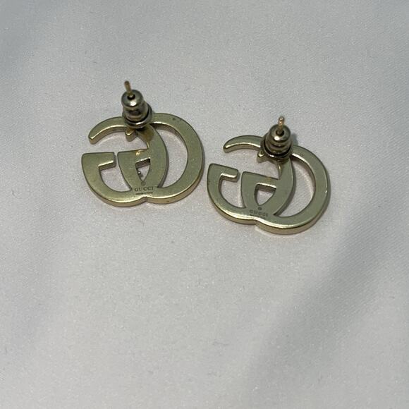 Gucci Gold Double G Earrings Studs GG - Picture 2 of 6